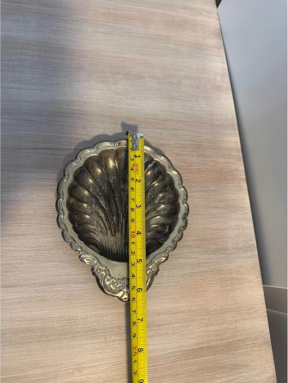 Vintage Silver-Tone Shell Shaped Decorative Dish